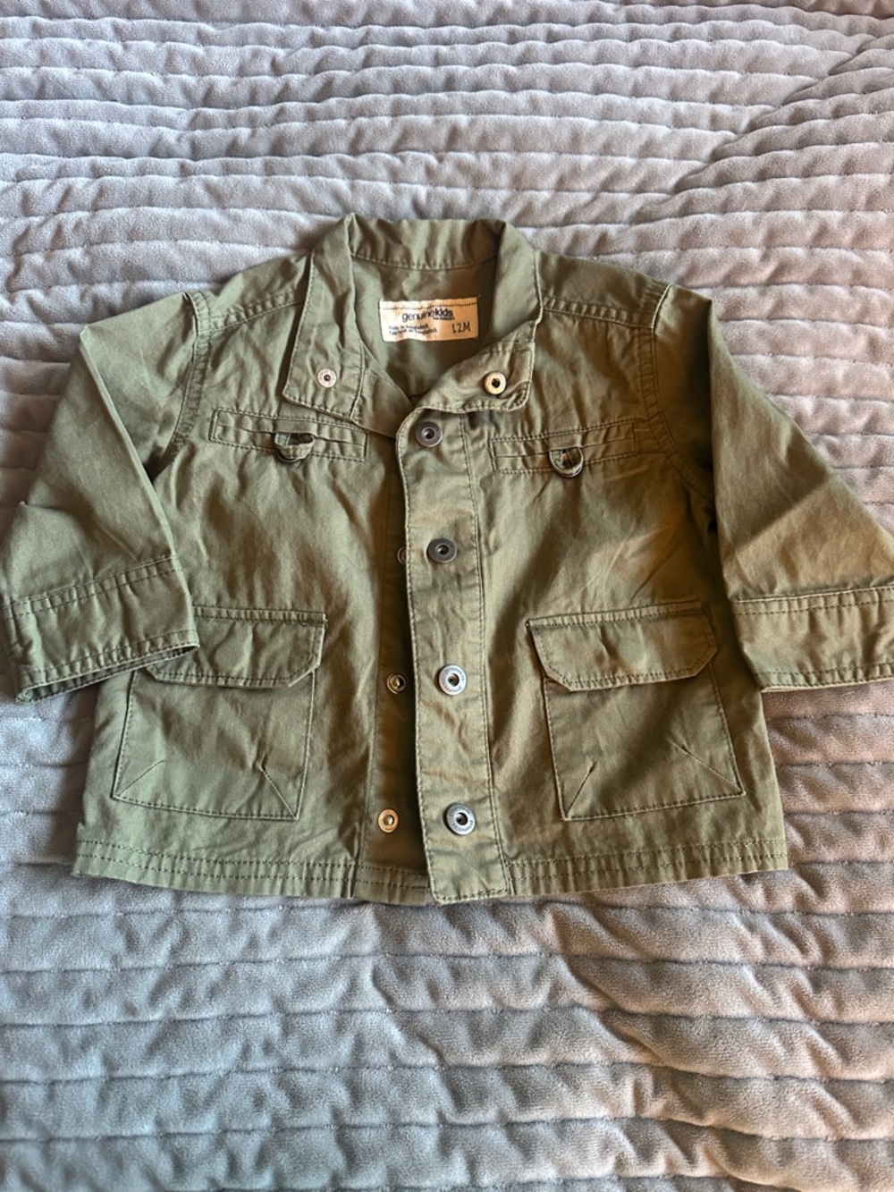 Olive Green Utility Jacket - Genuine Kids by Oshkosh, 12M